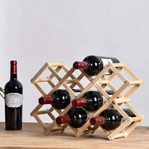 Wooden Wine Rack, Pine Wood Wine Shelf, Living Room Wine Cabinet Display, Vintage Creative Foldable Wooden Wine Holder, Multi-Bottle Decor