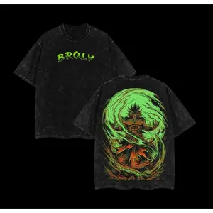 BROLY DBZ Retro Vintage Unisex Oversize Anime Manga Acid Washed Lightweight Cotton T-shirt, Anime Merch, Gift For Anime Fan, Weeaboo
