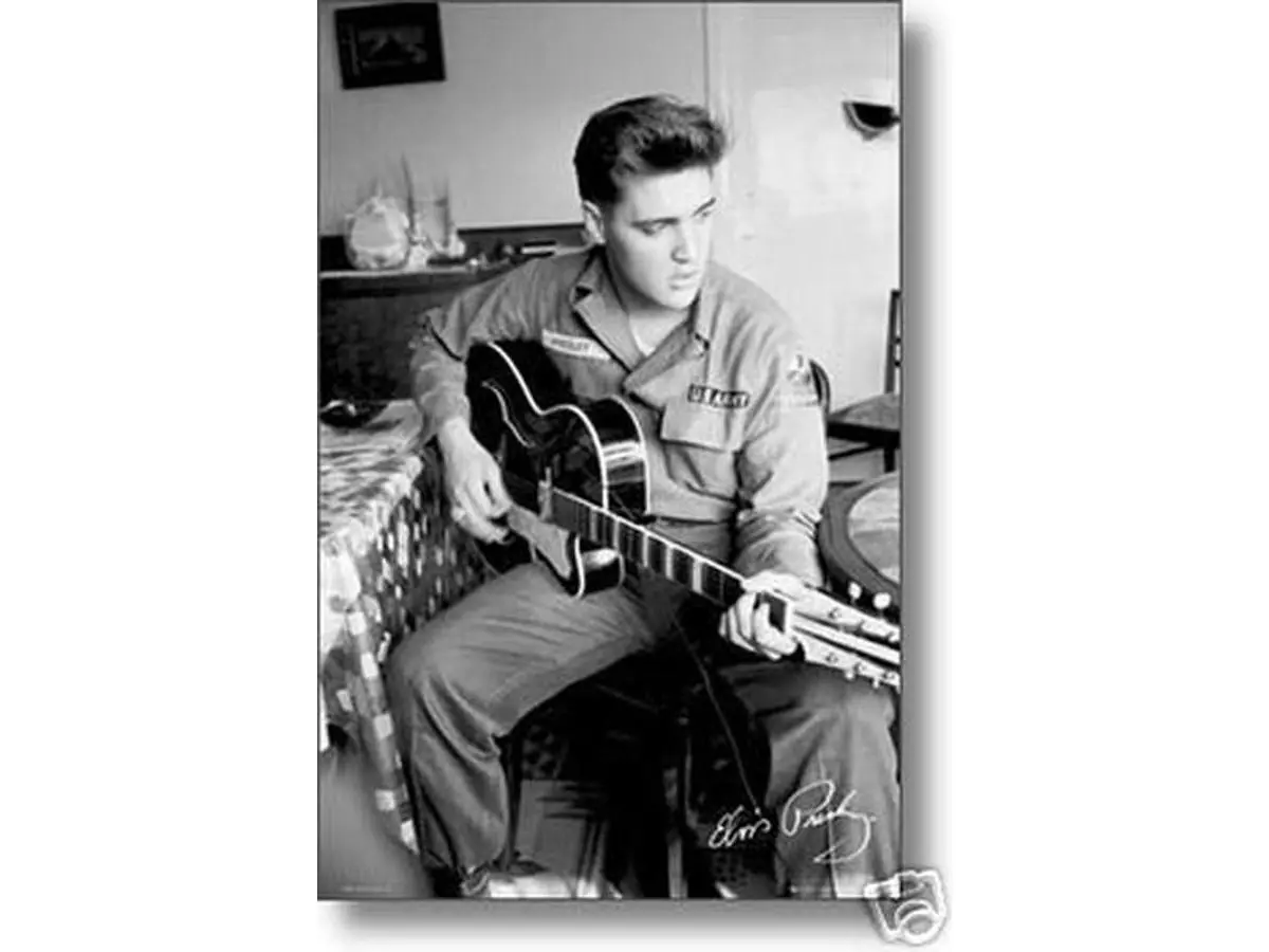 Hot Stuff Enterprise 6880 Unframed Elvis Presley US Army Poster, 24x36 in, Elvis Theme Home Decor Wall Art