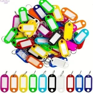 50-Piece Multicolor Plastic Key Tags Set, Assorted Random Color Key Labels with Key Rings, Sturdy Lightweight Key Identifiers & Organizers, Practical Key Accessories for Home, Office & Hotel Management