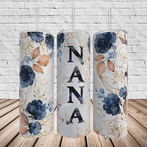 Nana- 20 oz Tumbler stainless steel cup sublimation Floral Coffee Drinkware Nana- 20 oz Tumbler stainless steel cup sublimation Floral Coffee Drinkware