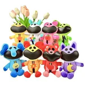8Pcs/Set Cute Multicolor Smiling Animal Plush Toys Soft Stuffed Cartoon Dolls Home Ornament Kids Birthday Festival Decorative Gift