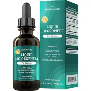 BioSchwartz Liquid Chlorophyll for Women - with Copper for Immune Support, Skin Health and Internal Deodorizer - Liquid Chlorophyll Supplement Drops for Women - Third Party Tested, 118 Servings
