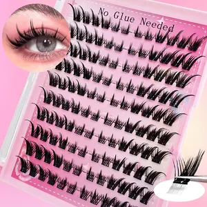 120 Cluster Eyelash Clusters Cat Eye Look No Glue Needed, Solid Form False Eyelashes, Perfect for Daily Use & Special Occasions