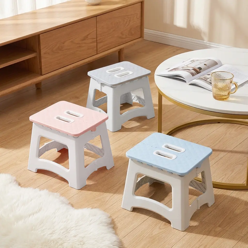 Enlarged Size Household Folding Step Stool - (1pc) Non-slip Surface Step Stool, Multiple Sizes Available, Load Capacity Up To 310 LBS - Sturdy & Lightweight ABS Plastic Folding Step Stool, Suitable For Kitchen, Bedroom, Bathroom And Living Room