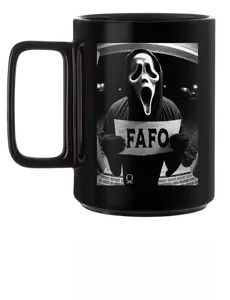FAFO GHOSTFACE BLACK COFFEE MUG