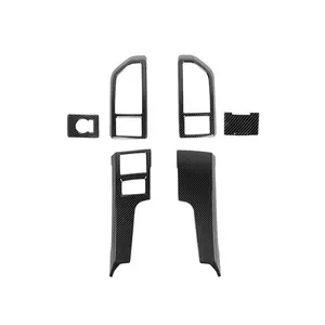 CheroCar 2015-2020 Ford F150 ABS Central Control Panel Cover Trim Frame 6-Piece Set UV Resistant Easy DIY Install Carbonfiber Red Dash Fascia