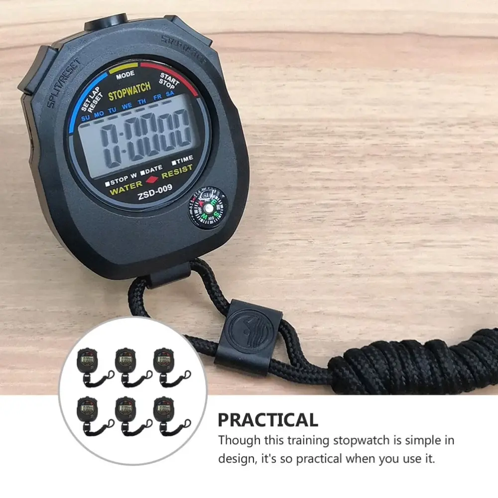 1/3/5pcs Digital Stopwatch Sports Timer with 4 Modes, LCD Display, Adjustable Lanyard, ABS Shell, Battery Transport Insulation Pull Tab - for Swimming Pools, Kids - Sports & Outdoor Stopwatch Accessory, Gym Workouts