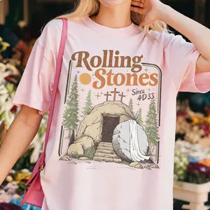 Rolling Stones Shirt, He Is Risen Christian Shirt, Easter Christian Shirt, Funny Christian Shirt