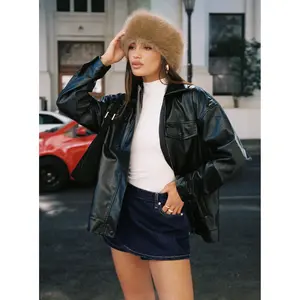 Callie Faux Leather Jacket Black