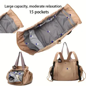 PrimPick Portable fitness bag, expandable baby carrier bag, plain color simple crossbody bag, suitable for parenting, daily commuting, and travel, large-capacity women's crossbody bag