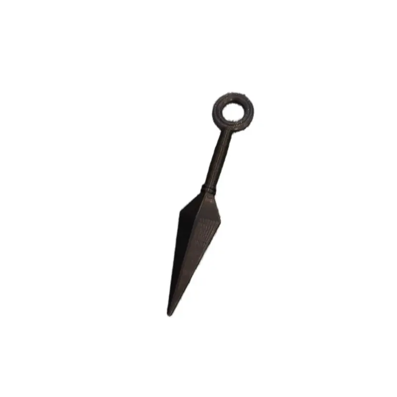 All Black Kunai Fidget Tool - Simple Design with Circular Handle and Straight Blade Shape