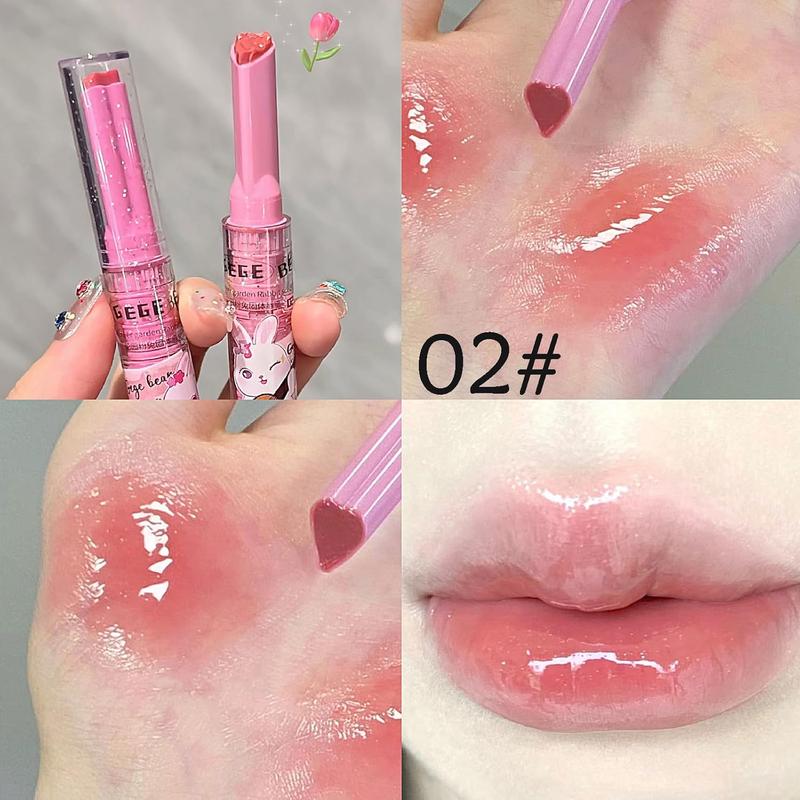 3 Pcs Colors Jelly Lipstick Gift Set, Tinted Heart Shape Lip Stain Lip Gloss, Mirror Hydrating Jelly Love Lipstick, Moisturizing Tinted Lip Balm, Vivid Color Glossy Lip Makeup for Girls (A)