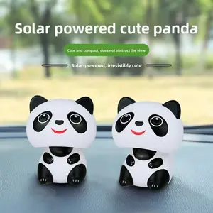 2-inch Solar Powered Waving Panda Car Ornament & Cake Decoration accessories men