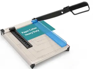 12" Guillotine Paper Cutter Trimmer Heavy Duty Metal Base with Safety Guard & Magnetic Guide 12-Sheet Capacity Titanium Blade for Cardstock Vinyl Photos Crafts Labels