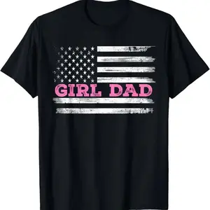 Summer t Shirts Girl Dad Father'S Day Dad Daughter, Dad of Girls Outnumbered T-Shirt Adult Men'S Loose And Comfortable Cotton