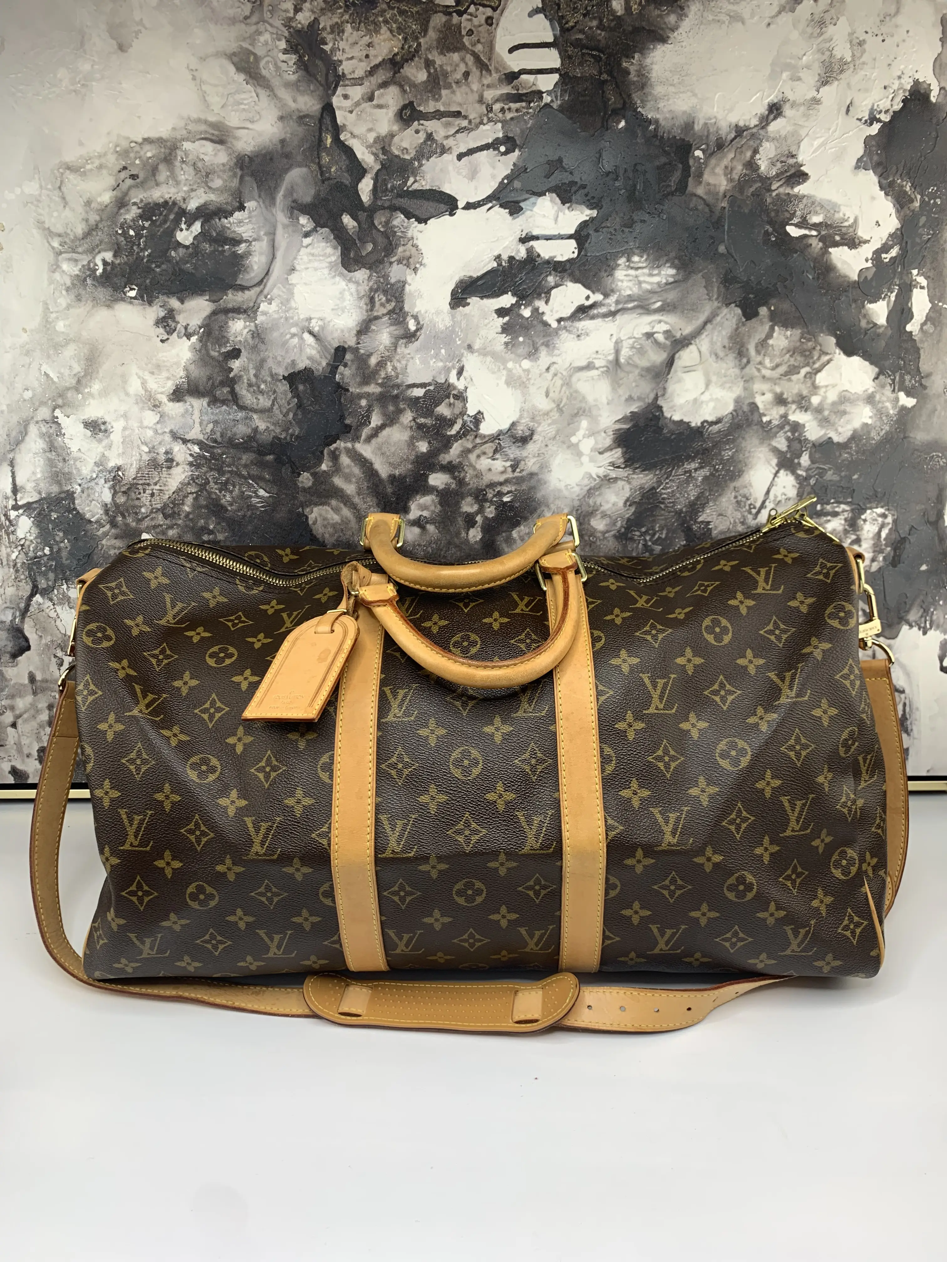 Pre-owned Louis Vuitton canvas Travel Bags Keepall 50