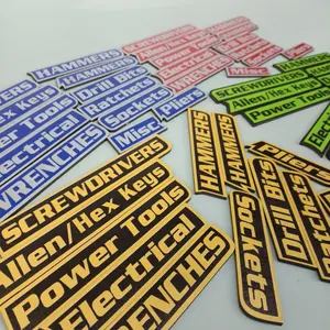 12-Pack Magnetic Toolbox Labels, 3D Printed Universal Organizer Accessories, Fits Steel Cabinets, Carts, Drawers, and Tool Boxes