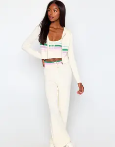 Colette Knit Stripe Pant - Off White