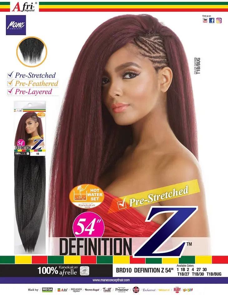 Afri Naptual Definition EZ 54" Pre-Stretched Braid