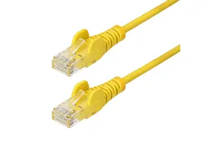 StarTech 10ft Yellow Slim CAT6 Ethernet Cable, Snagless, 100W PoE, UTP, LSZH, 28AWG Bare Copper Wire, Slim RJ45 Network Patch Cord, Fluke Tested N6PAT10YLS