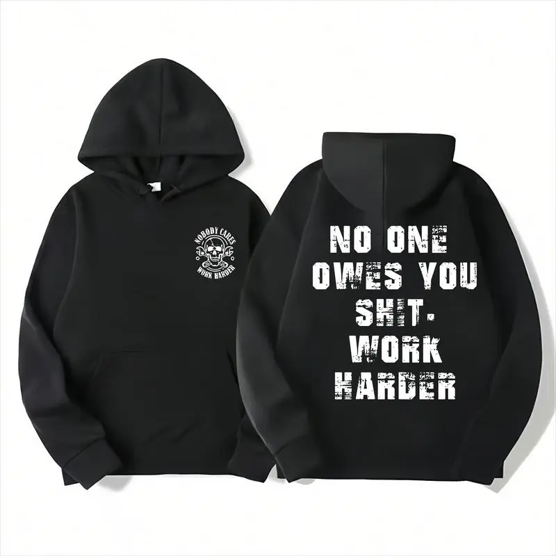 Work Harder Skull Shirt – Gritty Message for the Relentless Grinder, father's day gifts, Menswear Tops Streetwear Tshirt