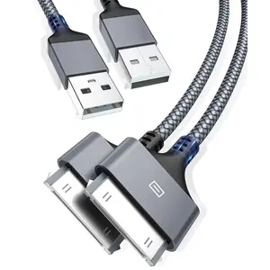30 Pin USB   10ft 2 Pack, USB Sync  Cord for  4 4s,  3G 3GS, iPad 1 2 3 iPod  4 3 2 1, iPod Classic 3 2 1, Grey