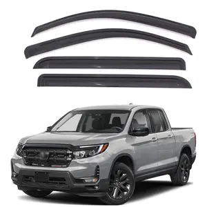 4PCS Automotive Auto Accessories Car Window Rain Shield, Curved Shape External Mount WeatherShield for 2017-2025 Ridgeline Vehicle
