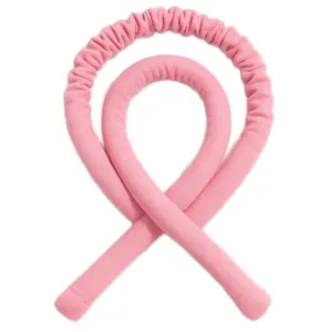 Heatless Curl Rod Soft Headband Curler for Easy Styling Pink Comfortable Hair Accessory