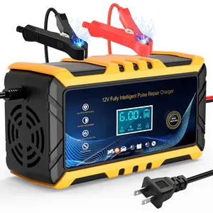 12V 6A Car Battery Charger Maintainer Auto Trickle RV For Truck Motorcycle ATV Vehicle Jumper Restorer Kit