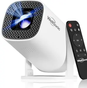 Mini Projector with Wifi and Bluetooth, Build-in Android 14, Portable Projector Outdoor&Ceiling Use, Auto Keystonet&270°Rotatable, 200 Ansi, 4k Home Thearter Movie Projector for HDMI USB