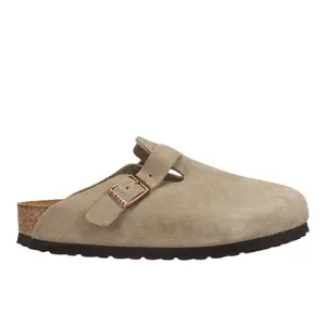 BIRKENSTOCK Mens Boston Soft Footbed Suede Leather Clogs Casual - Beige BIRKENSTOCK Mens Boston Soft Footbed Suede Leather Clogs Casual - Beige