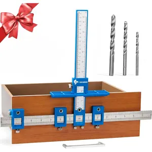 Cabinet Hardware Jig, Punch Locator Drill Guide,Wood Drilling Dowelling Guide for Installation of Handles Knobs on Doors and Drawer, Cabinet Template Tool for Handles and Pulls