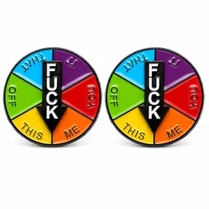 2PCS Lucky Wheel Pin Rotatable Arrows Pins Fun Series Enamel Lapel Pin Plated Badge for Clothing, Bags, and Lanyards