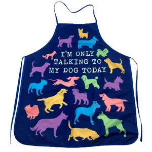 I'm Only Talking to My Dog Today Apron Funny Pet Puppy Animal Lover Graphic Novelty Smock Funny Graphic Kitchenware Bakeware Dog  Funny Food  Novelty Cookware Navy