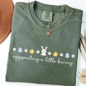 Comfort Colors Pregnancy Announcement T-Shirt, Easter Pregnancy Announcement TShirt, Expecting Mom Pregnancy Reveal-Howard SF