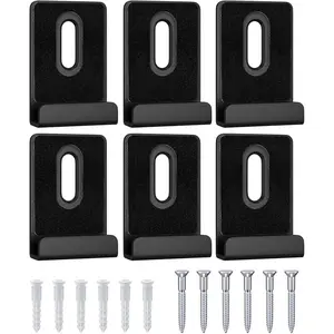 6 count Metal Mirror Clips for Wall Mounting, Mirror Holder Clips Heavy Mirror Hangers for The Wall (Black)