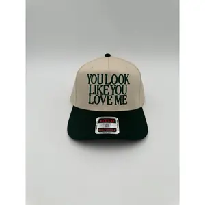 Riley Green Inspired Hat, You Look Like You Love Me Green Text Cap, Cream & Hunter Green Baseball Hat, Country Music Fan Gift, Flirty Statement