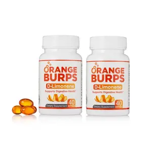 Orange Burps D-Limonene Softgels (2-Pack) - Natural Heartburn & Acid Reflux Relief - Digestive Support Supplement - Non-GMO, Made in USA