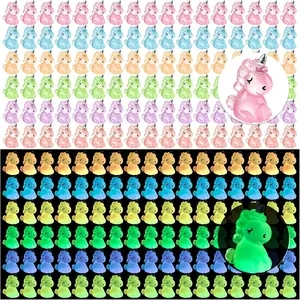 Luminous Mini Resin Tiny Unicorn Glow in The Dark Small Plastic Miniature Figures for Dollhouse Decor Micro Garden Home Landscape Aquarium Craft Gifts Party Favors Toys 120 pcs
