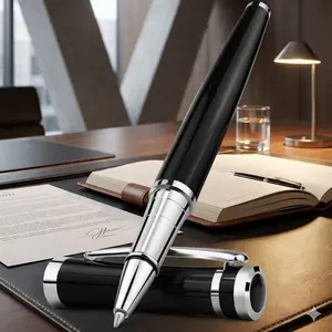 Ultra-Fine Tip Metal Ballpoint Pen, Retractable & Press Design, Non-Slip Metal Body, Quick-Dry Gel Ink. Ideal for Office, Business Signatures, Meetings, Student Exams. Smooth Writing, Refillable Ink Pen.