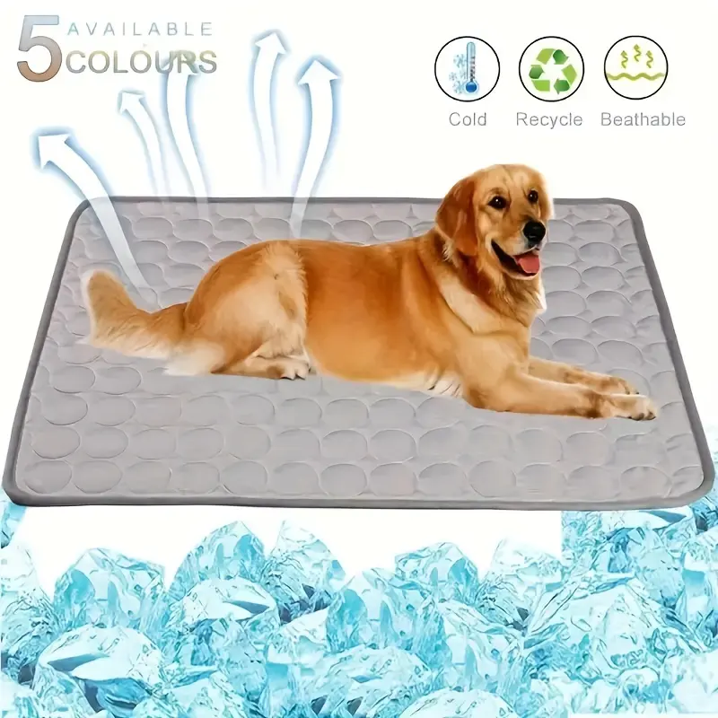 Cooling Pet Mat for Large Dogs, Breathable Polyester Summer Chill Pad, Non‑Slip Bottom Comfortable Pet Cooling Pad for Cats and Dogs