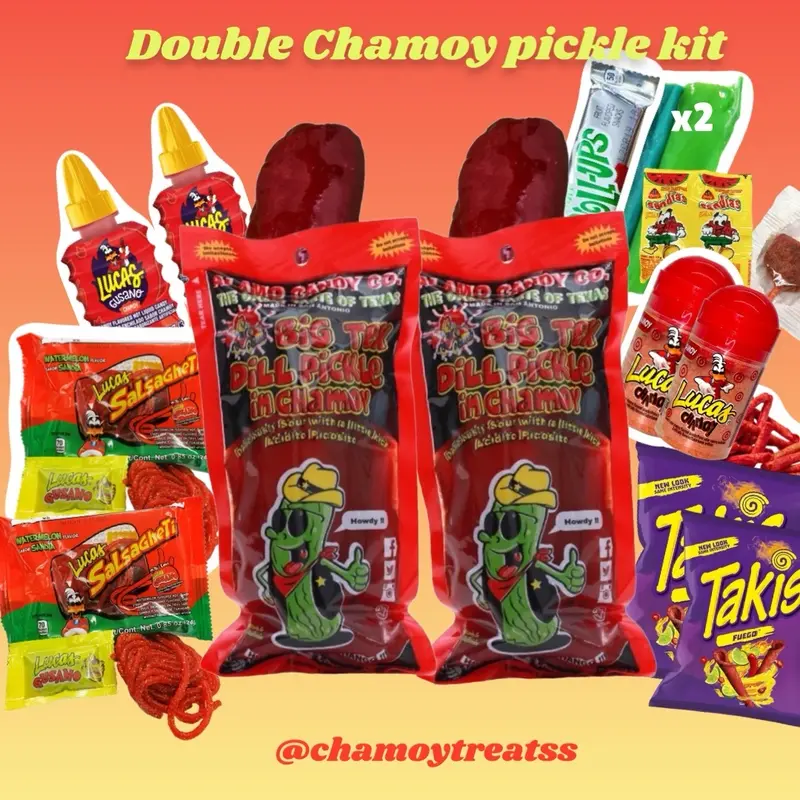 Sweet Candy Viral Double Chamoy Pickle Kit - Delicious Snack - Bonbon