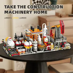 Oil Engineering Building Set 3-In-1 Scenery Pumpjack Refinery Storage Plant Detailed Mechanical Model Kit for Enthusiasts & Kids