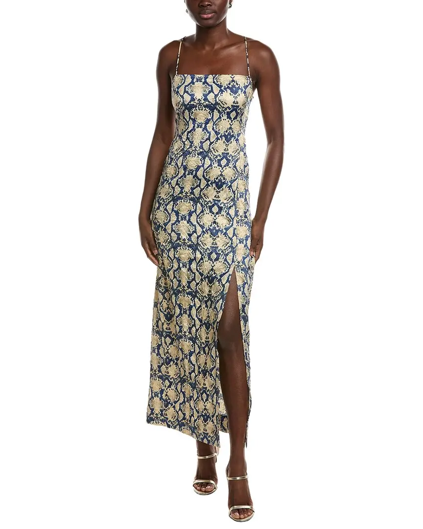 GANNI Crinkled Satin Midi Slip Dress