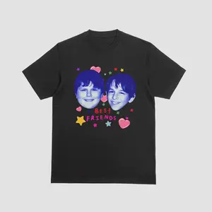 Best Friends Matching Shirt Cute Retro Faces Graphic Friendship T-Shirt