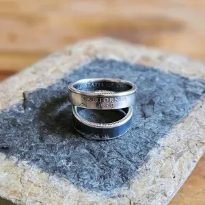 90% Silver US State Quarter Coin Rings