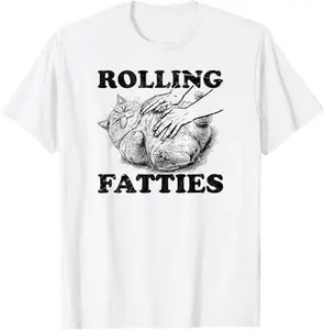 Rolling Fatties cat funny cute cat lover Kitten Owner retro T-Shirt