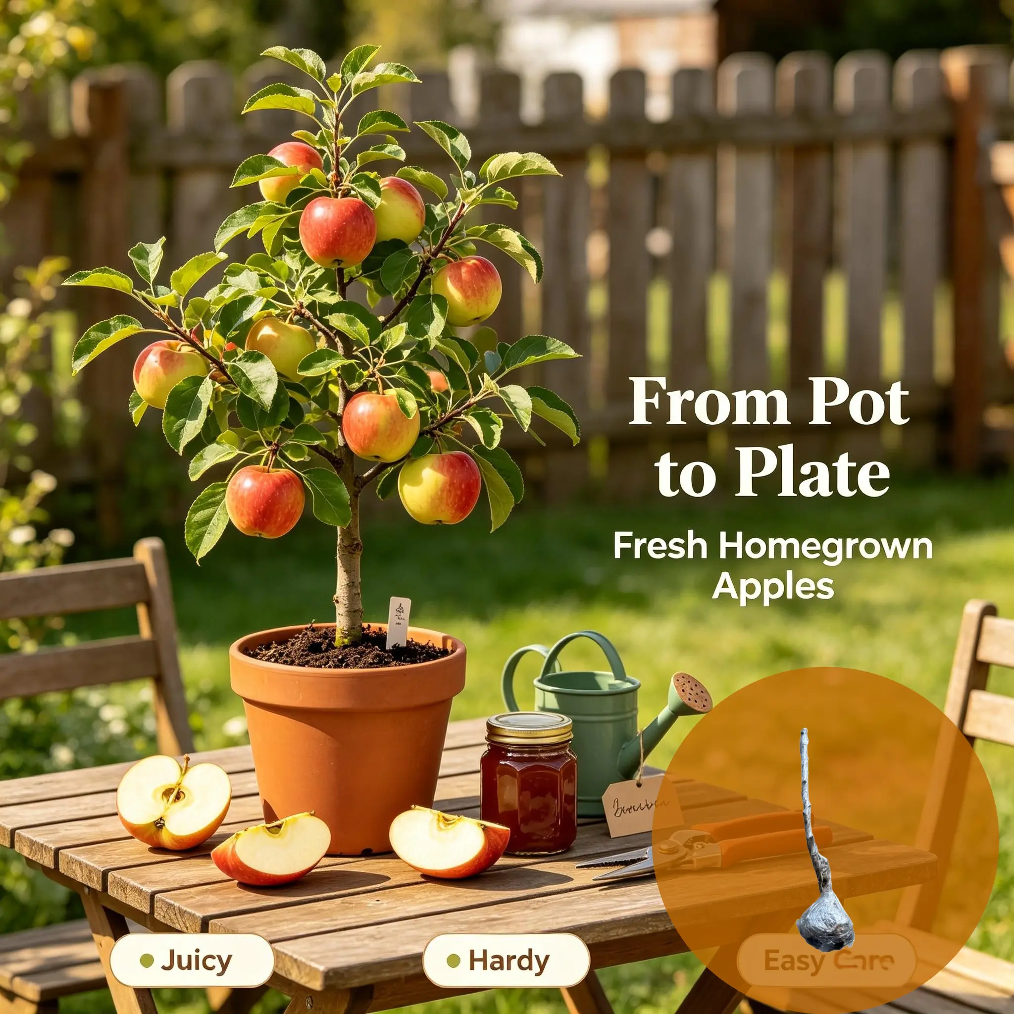 Hardy Apple Tree Seedling 40-50cm Bare Root High Yield Sweet Juicy Fruit Tree Live Plant for Outdoor Garden