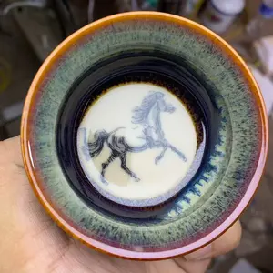 Handmade Chinese zodiac horse water cup